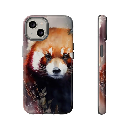 Red Panda in Watercolor - Impact Resistant Phone Case iPhone 14 Glossy